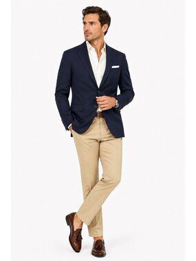 J CREW LUDLOW blazer loro piana navy blue 38S quiet luxury ivy league preppy